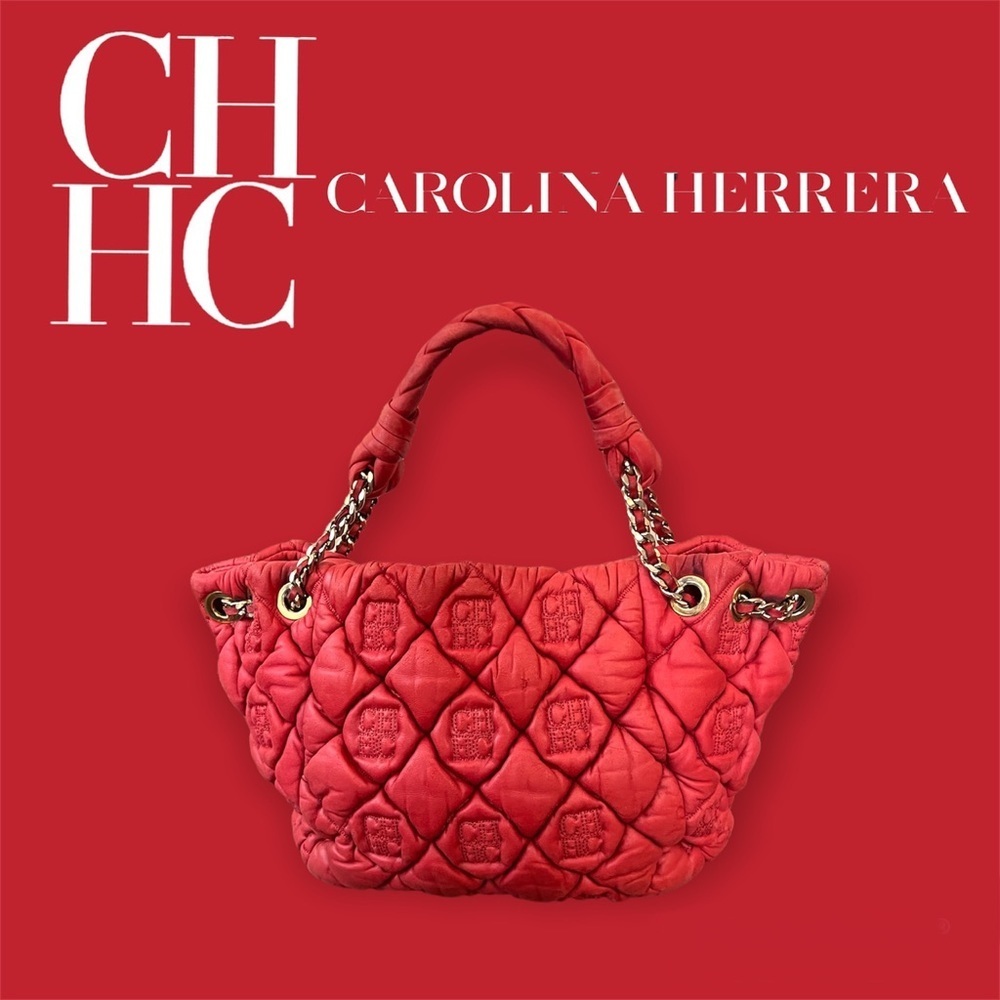 Carolina Herrera Red Quilted Leather Bag